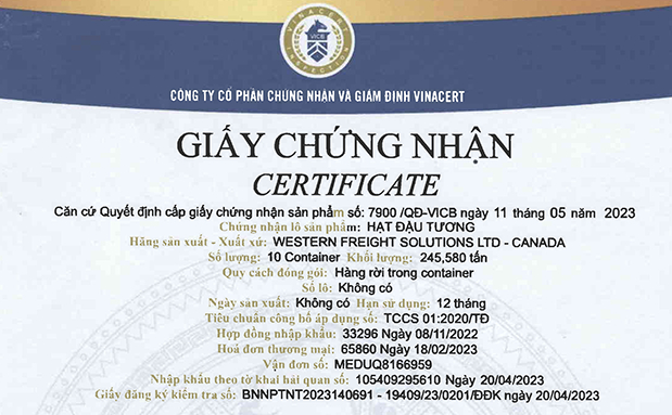 CHỨNG NHẬN NGUỒN GỐC NGUYÊN LIỆU